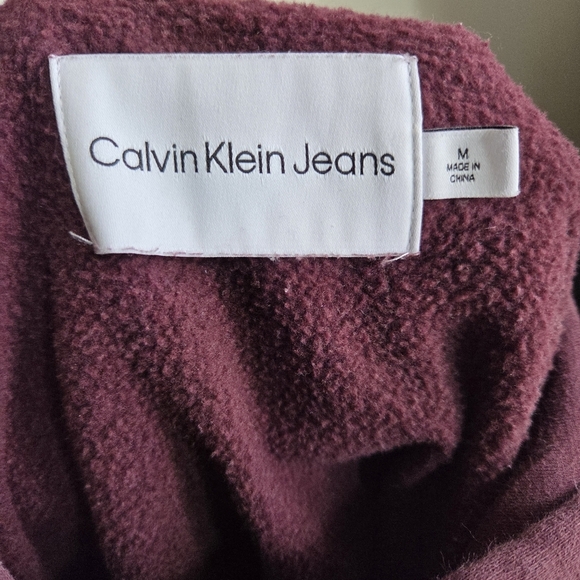 Calvin Klein Sequin Monogrammed burgandy Hoodie Size MED - Picture 6 of 6